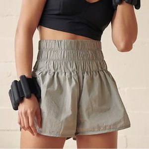 🆕NIP PRISSY JANE: High Raise Gray Track Shirts with Smocked Waistband- Sz XL